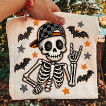 Load image into Gallery viewer, Rocker Skeleton Checker Backwards Hat TRANSFER UAC AUG 26