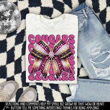 Load image into Gallery viewer, Pink Faux Rhinestone Bow Mascots Dropdown TRANSFER CAP SEPT 24