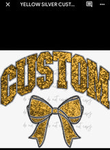 Load image into Gallery viewer, Collegiate Glitter Team Bows DROPDOWN DTF Transfer