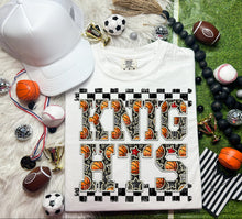 Load image into Gallery viewer, Basketball Faux Embroidery Checkered Mascots DROPDOWN TRANSFER CAP