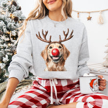 Load image into Gallery viewer, Christmas Red Nose Antler Dogs Dropdown TRANSFER