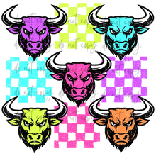 Load image into Gallery viewer, Neon Check Distressed Mascots TRANSFER CYBER JUNE 26