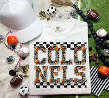 Load image into Gallery viewer, Basketball Faux Embroidery Checkered Mascots DROPDOWN TRANSFER CAP
