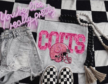 Load image into Gallery viewer, PINK Football Team Helmet Faux Embroidery DROPDOWN TRANSFER TGG