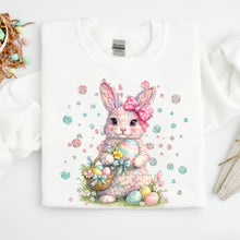 Load image into Gallery viewer, Easter Bunny Pastel Paint Pink Bow TRANSFER SDD FEB 26