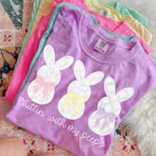 Load image into Gallery viewer, Chillin' With My P__ps Easter Trio Lace Bow Bunny TRANSFER MZM MAR 26