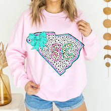 Load image into Gallery viewer, Pink Teal Dalmatian Bow States (All 50 states available) DTF TRANSFER