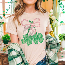 Load image into Gallery viewer, Lace Shamrock Cherries Pink TRANSFER MMD FEB
