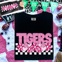Load image into Gallery viewer, Pink Checkered Floral Faux Embroidery Mascot TRANSFER CAP DEC