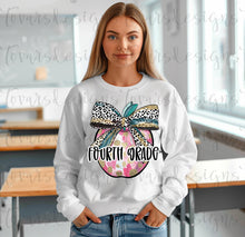 Load image into Gallery viewer, Leopard Bow Gold Pink Splatter Apple B2S Grades DROPDOWN TRANSFER