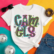 Load image into Gallery viewer, Neon Bright Checker Star Mascots Dropdown TRANSFER CSD MAY 25