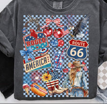 Load image into Gallery viewer, America Plaid Retro Collage TRANSFER