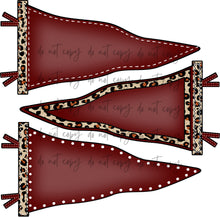Load image into Gallery viewer, Go Fight Win Triple Leopard Pennant CUSTOMIZED DTF Transfer