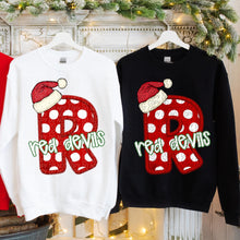 Load image into Gallery viewer, Dotted Letter Santa Hat Mascot DROPDOWN TRANSFER CSD