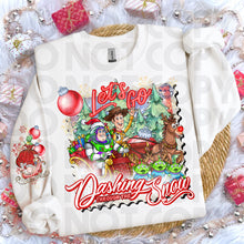 Load image into Gallery viewer, Dashing Through The Snow Character Dropdown SLEEVE OPTION DROPDOWN TRANSFER RHD NOV 25