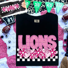Load image into Gallery viewer, Pink Checkered Floral Faux Embroidery Mascot TRANSFER CAP DEC