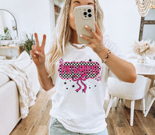 Load image into Gallery viewer, Pink Checkered Mascot Bow Dropdown TRANSFER CAP FEB