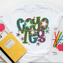 Load image into Gallery viewer, Neon Bright Checker Star Mascots Dropdown TRANSFER CSD MAY 25