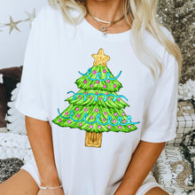 Load image into Gallery viewer, Christmas Tree Yellow Star Blue Swirls TRANSFER SDD