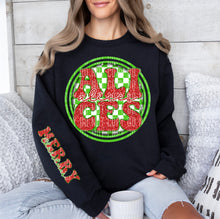 Load image into Gallery viewer, Merry Christmas Red & Green Checkered Circle Mascot Dropdown With Sleeve TRANSFER CAP