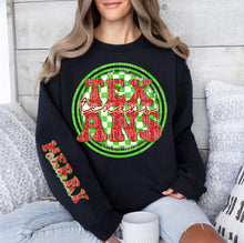 Load image into Gallery viewer, Merry Christmas Red & Green Checkered Circle Mascot Dropdown With Sleeve TRANSFER CAP