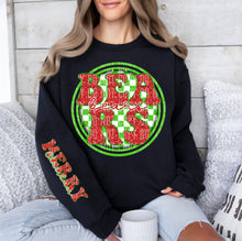 Load image into Gallery viewer, Merry Christmas Red & Green Checkered Circle Mascot Dropdown With Sleeve TRANSFER CAP