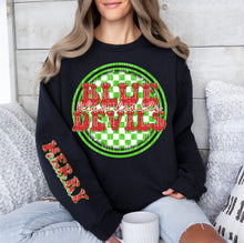Load image into Gallery viewer, Merry Christmas Red & Green Checkered Circle Mascot Dropdown With Sleeve TRANSFER CAP
