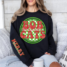 Load image into Gallery viewer, Merry Christmas Red & Green Checkered Circle Mascot Dropdown With Sleeve TRANSFER CAP