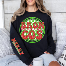 Load image into Gallery viewer, Merry Christmas Red & Green Checkered Circle Mascot Dropdown With Sleeve TRANSFER CAP