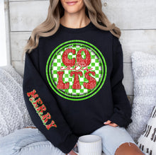 Load image into Gallery viewer, Merry Christmas Red & Green Checkered Circle Mascot Dropdown With Sleeve TRANSFER CAP