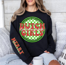 Load image into Gallery viewer, Merry Christmas Red & Green Checkered Circle Mascot Dropdown With Sleeve TRANSFER CAP