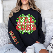 Load image into Gallery viewer, Merry Christmas Red & Green Checkered Circle Mascot Dropdown With Sleeve TRANSFER CAP