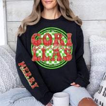 Load image into Gallery viewer, Merry Christmas Red & Green Checkered Circle Mascot Dropdown With Sleeve TRANSFER CAP