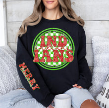 Load image into Gallery viewer, Merry Christmas Red & Green Checkered Circle Mascot Dropdown With Sleeve TRANSFER CAP
