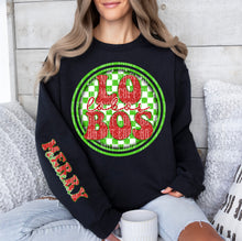 Load image into Gallery viewer, Merry Christmas Red & Green Checkered Circle Mascot Dropdown With Sleeve TRANSFER CAP