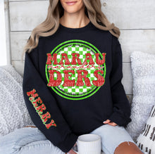 Load image into Gallery viewer, Merry Christmas Red & Green Checkered Circle Mascot Dropdown With Sleeve TRANSFER CAP