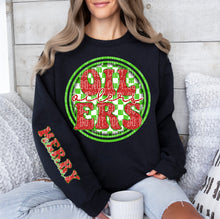 Load image into Gallery viewer, Merry Christmas Red & Green Checkered Circle Mascot Dropdown With Sleeve TRANSFER CAP