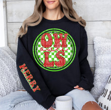 Load image into Gallery viewer, Merry Christmas Red & Green Checkered Circle Mascot Dropdown With Sleeve TRANSFER CAP