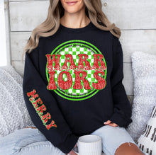 Load image into Gallery viewer, Merry Christmas Red & Green Checkered Circle Mascot Dropdown With Sleeve TRANSFER CAP