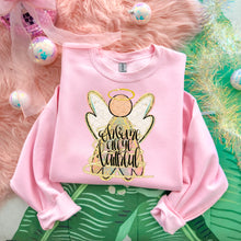 Load image into Gallery viewer, Oh Come All Ye Faithful Angel Silhouette Gold Glitter Halo TRANSFER SDD NOV 25