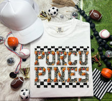 Load image into Gallery viewer, Basketball Faux Embroidery Checkered Mascots DROPDOWN TRANSFER CAP