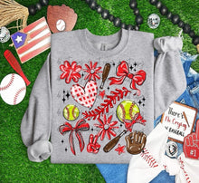 Load image into Gallery viewer, Play Ball Softball Collage DROPDOWN TRANSFER BIA