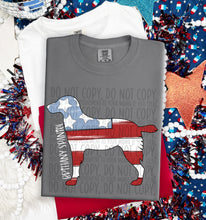 Load image into Gallery viewer, Patriotic Dog Designs White Text SWD MAY DROPDOWN TRANSFER