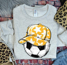 Load image into Gallery viewer, Play Ball Soccer Happy Face Hat DROPDOWN TRANSFER BIA