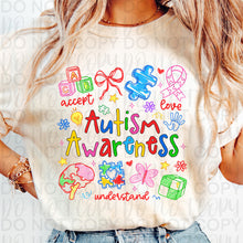 Load image into Gallery viewer, Autism Awareness Coquette Doodles TRANSFER UAC JAN 26