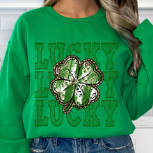 Load image into Gallery viewer, Lucky Stacked Leopard Polka Shamrock TRANSFER DWS FEB 26