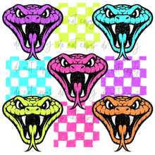 Load image into Gallery viewer, Neon Check Distressed Mascots TRANSFER CYBER JUNE 26