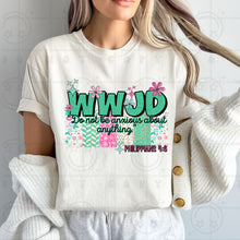Load image into Gallery viewer, WWJD Scrapbook Style Bible Verses Dropdown TRANSFER HMWK MAR 25