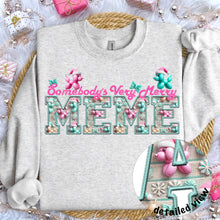 Load image into Gallery viewer, Somebody’s Very Merry Title Faux Embroidery (DROPDOWN) TRANSFER
