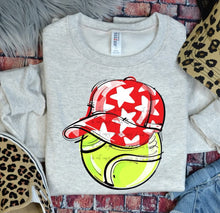 Load image into Gallery viewer, Play Ball Tennis Happy Face Hat DROPDOWN TRANSFER BIA